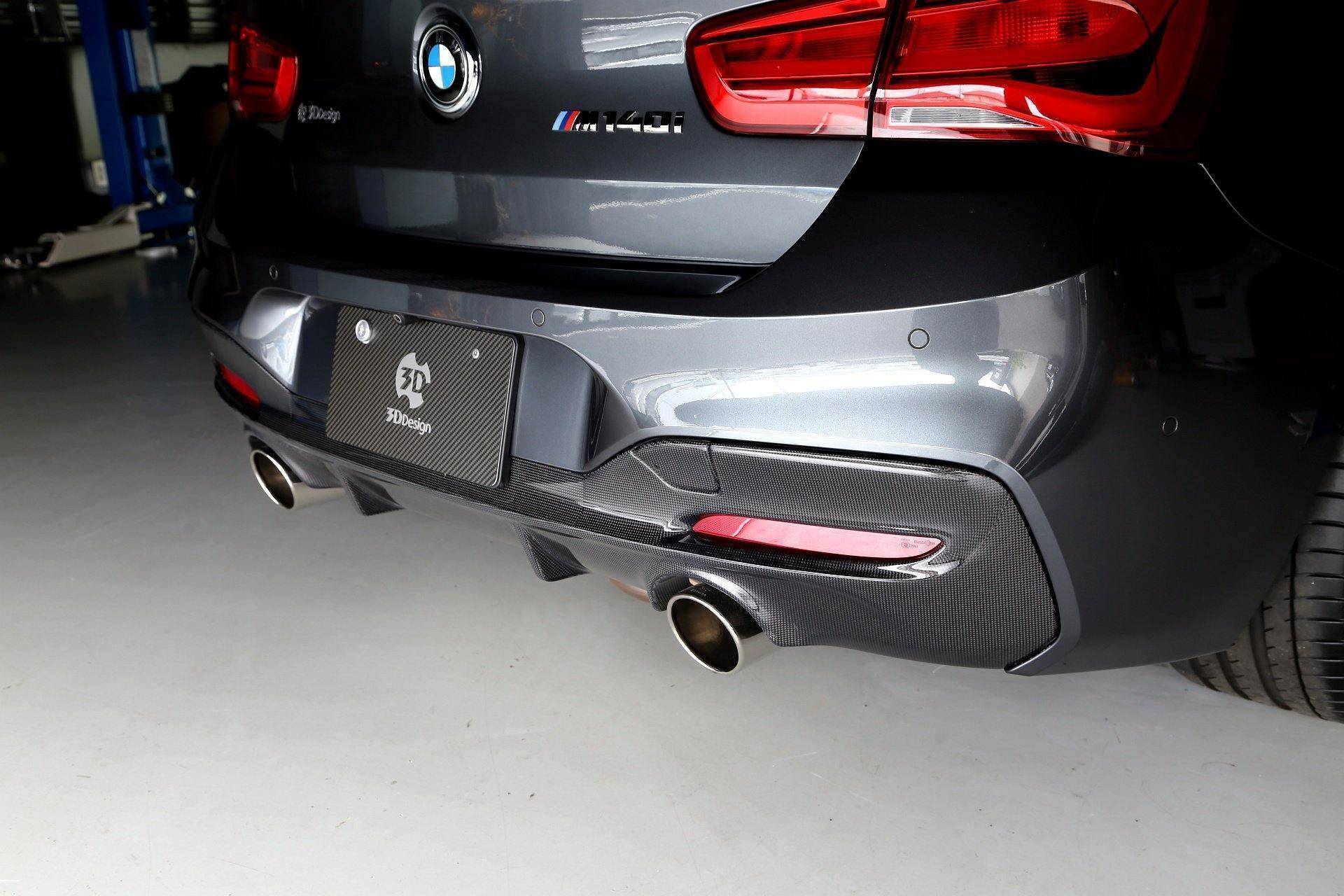 3DDesign Carbon Fibre Rear Diffuser for BMW 1 Series LCI (2015-2019, F20 F21) - Image 2