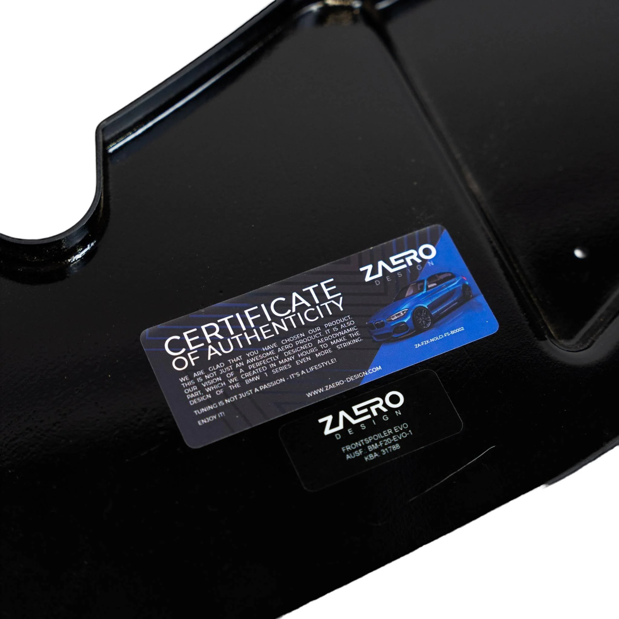 BMW 1 Series F20 Pre-LCI EVO-1 Gloss Black Front Splitter by ZAERO (2011-2015) - Image 13