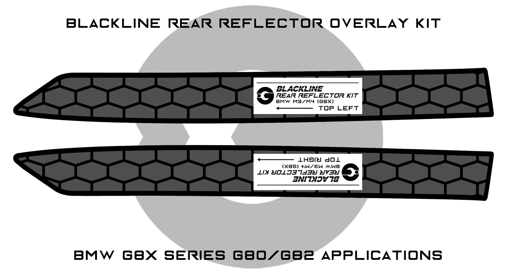 BMW 1 Series F70, M3 G80 G81 & M4 G82 G83 Rear Reflector Overlay Kit by Goldenwrench