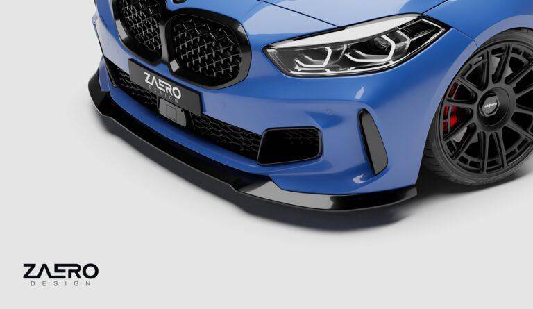 BMW 1 Series M Sport & M135i F40 EVO-1 Gloss Black Front Splitter by ZAERO (2019-2024) - Image 14