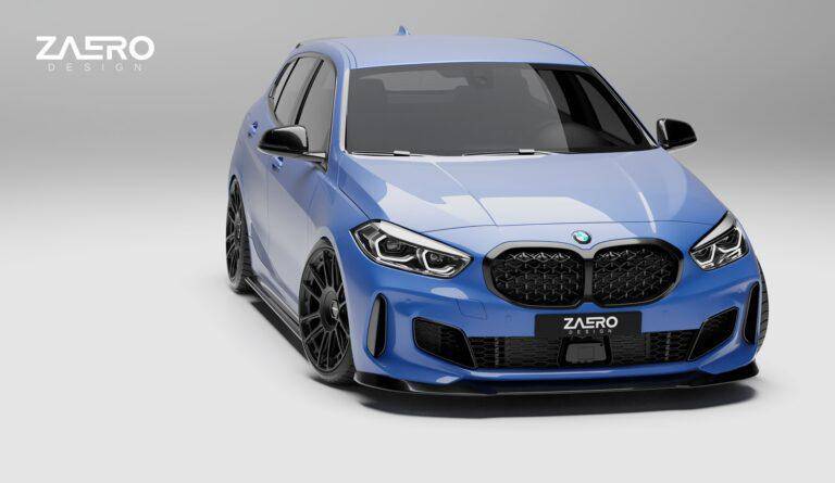 BMW 1 Series M Sport & M135i F40 EVO-1 Gloss Black Front Splitter by ZAERO (2019-2024) - Image 15