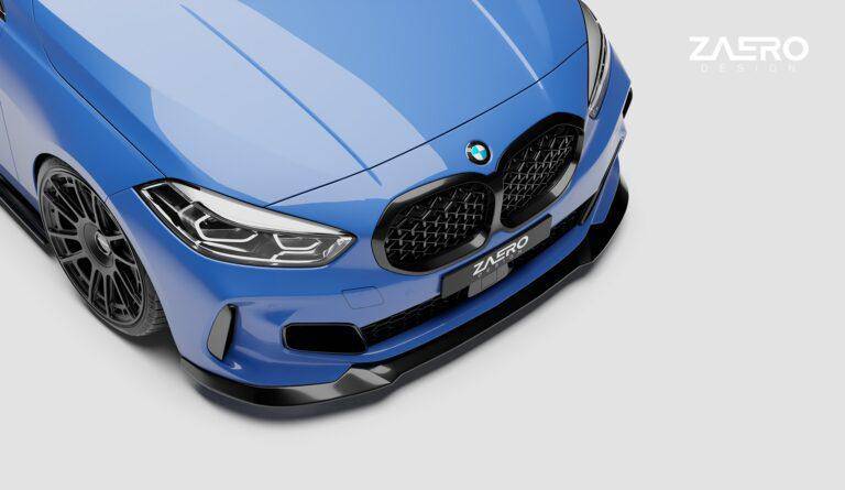 BMW 1 Series M Sport & M135i F40 EVO-1 Gloss Black Front Splitter by ZAERO (2019-2024) - Image 16
