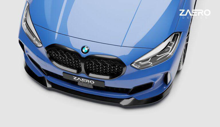 BMW 1 Series M Sport & M135i F40 EVO-1 Gloss Black Front Splitter by ZAERO (2019-2024) - Image 17