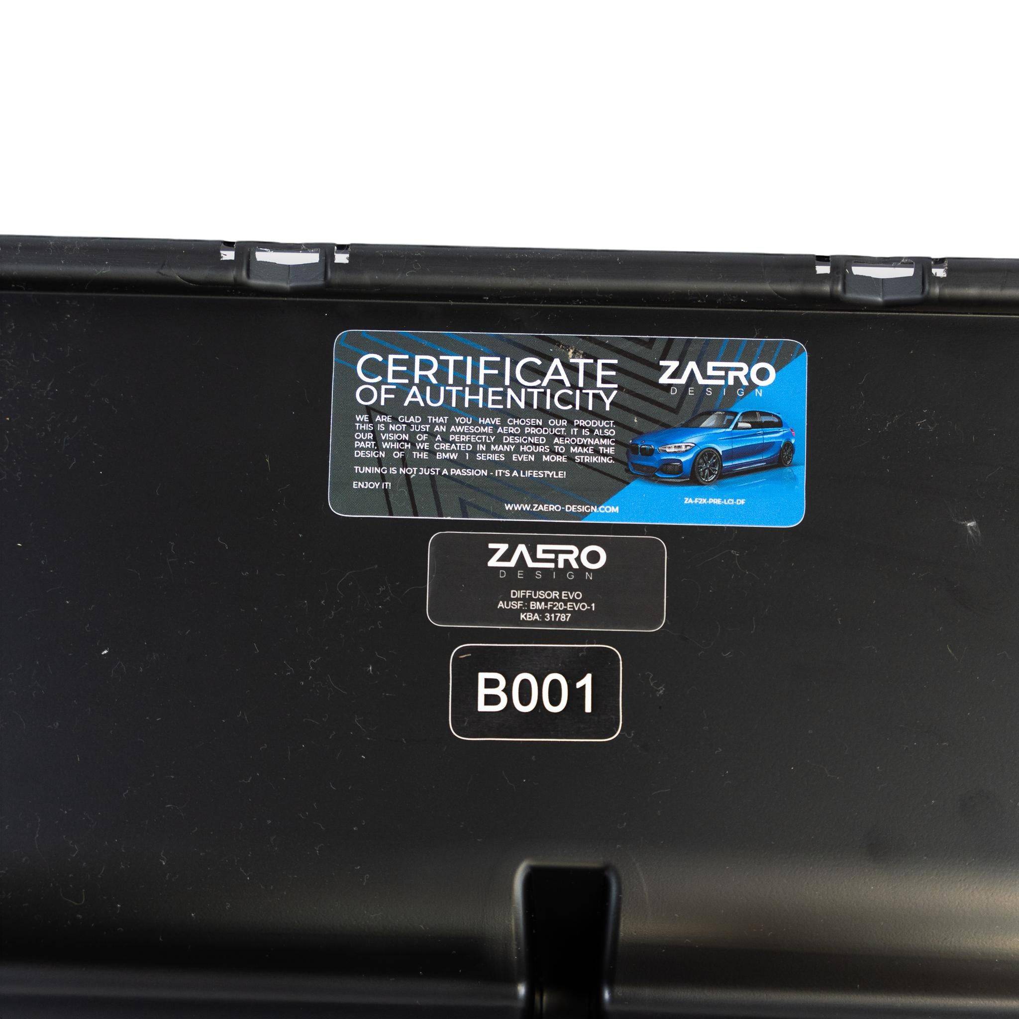 BMW 1 Series & M135i F20 F21 Pre-LCI EVO-1 Gloss Black Rear Diffuser by ZAERO (2011-2015) - Image 16