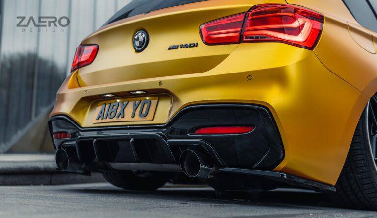 BMW M135i & M140i F20 F21 LCI EVO-1 Gloss Black Diffuser Side Spat Flap Extensions by ZAERO (2015-2019) - Image 2