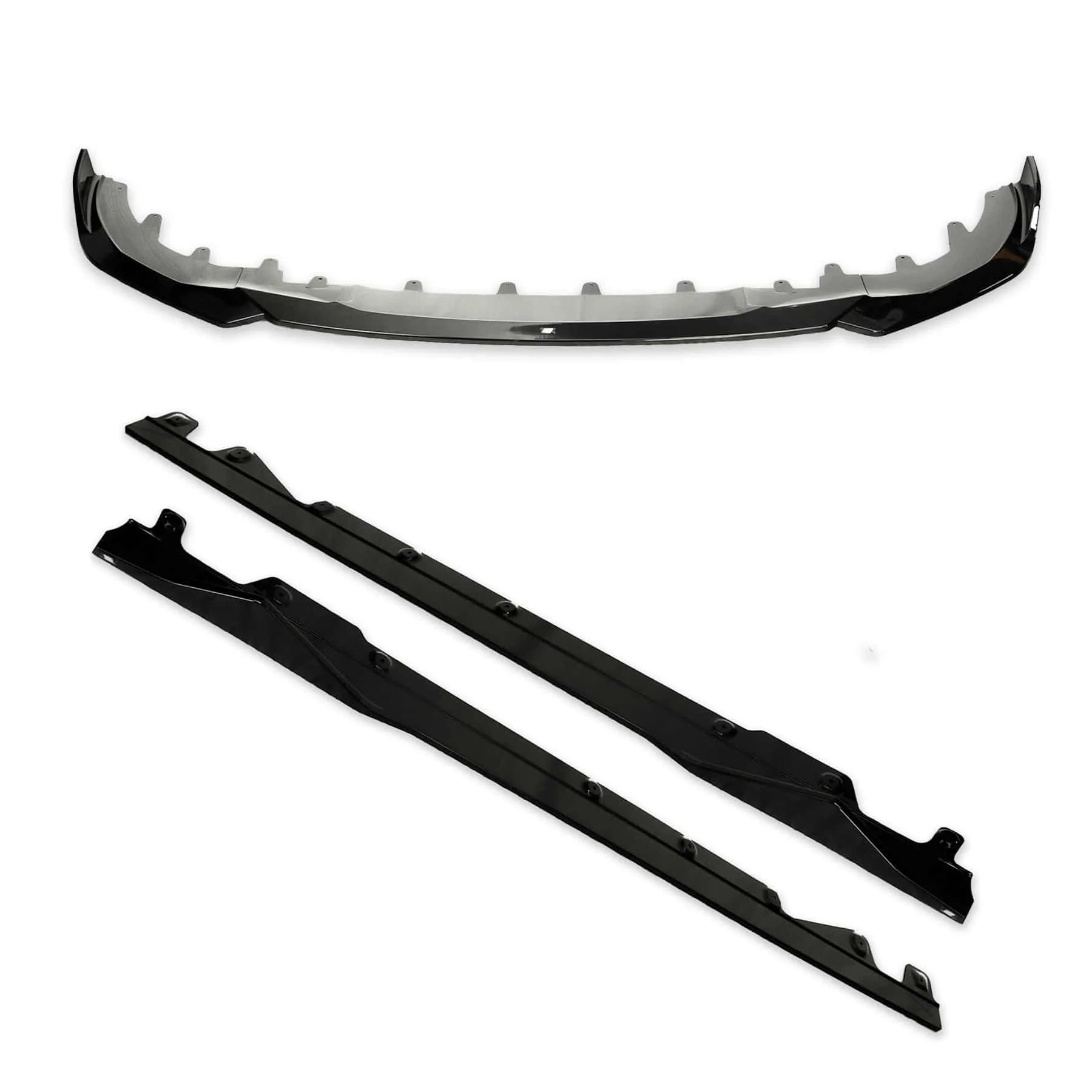BMW 2 Series M Sport & M240i G42 Gloss Black Kit Front Splitter & Side Skirt Pack by FORM (2021+)