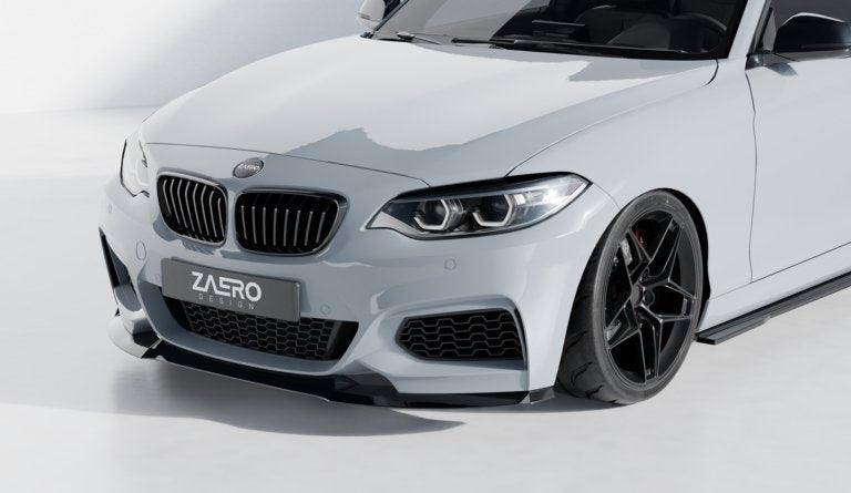 BMW 2 Series, M235i & M240i F22 F23 EVO-1 Gloss Black Front Splitter by ZAERO (2014-2019) - Image 12