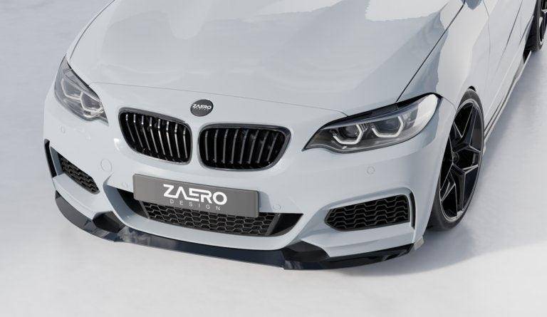 BMW 2 Series, M235i & M240i F22 F23 EVO-1 Gloss Black Front Splitter by ZAERO (2014-2019) - Image 13