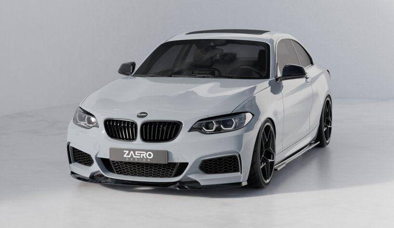 BMW 2 Series, M235i & M240i F22 F23 EVO-1 Gloss Black Front Splitter by ZAERO (2014-2019) - Image 14