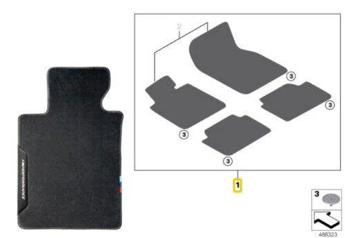 BMW 3 Series G20 G21 & M3 G80 G81 Genuine M Performance Floor Mats Set (2018+) - Image 4