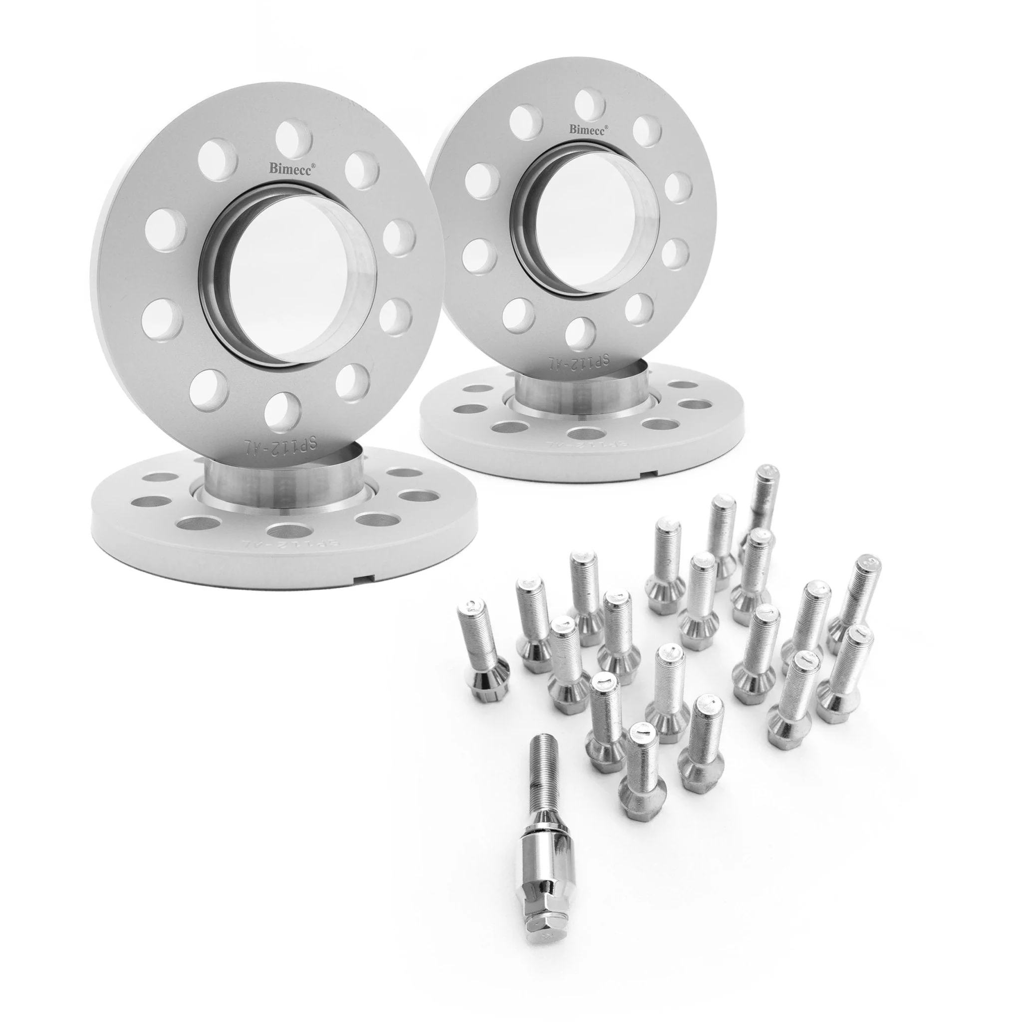 BMW F Series Bimecc 5x120 Silver Wheel Spacers Set with Bolts (2012-2021) - Image 2