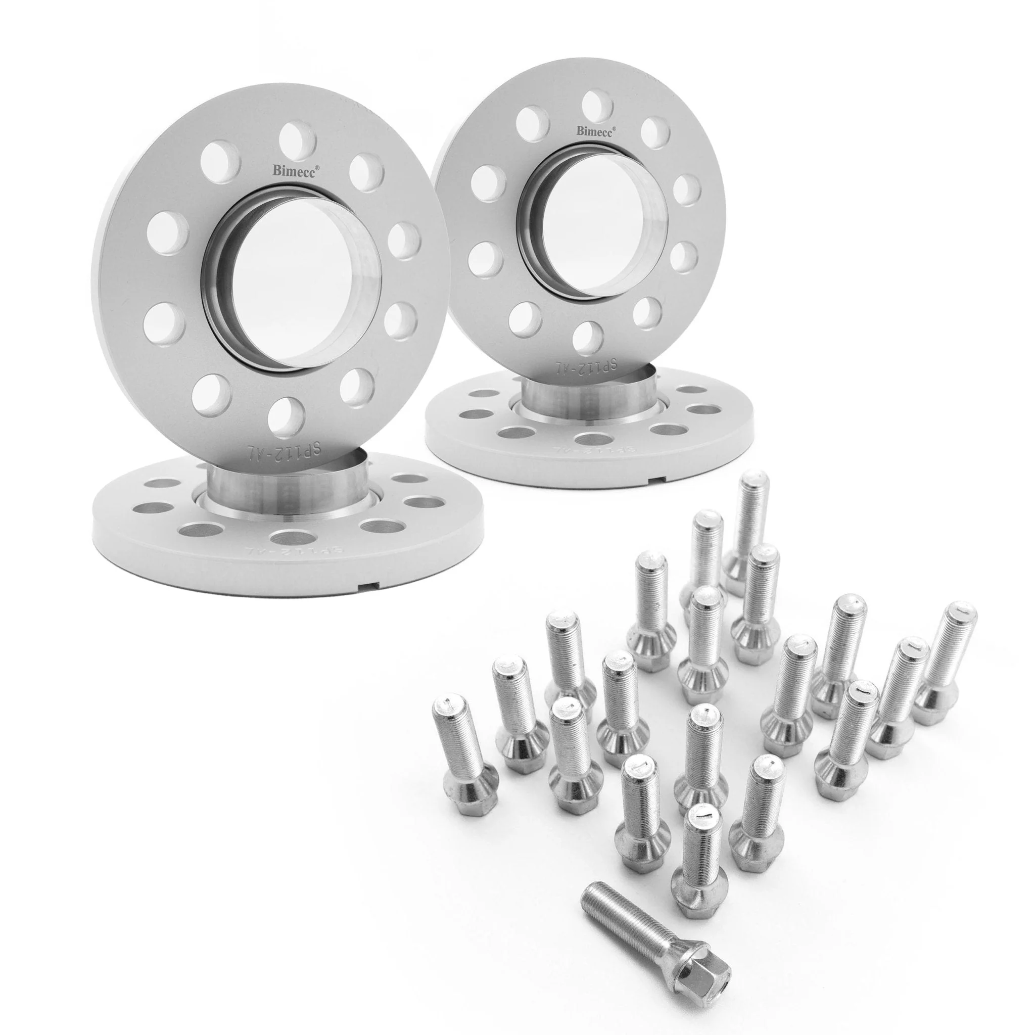 BMW G Series Bimecc 5x112 Silver Wheel Spacers Set with Bolts (2017+) - Image 2