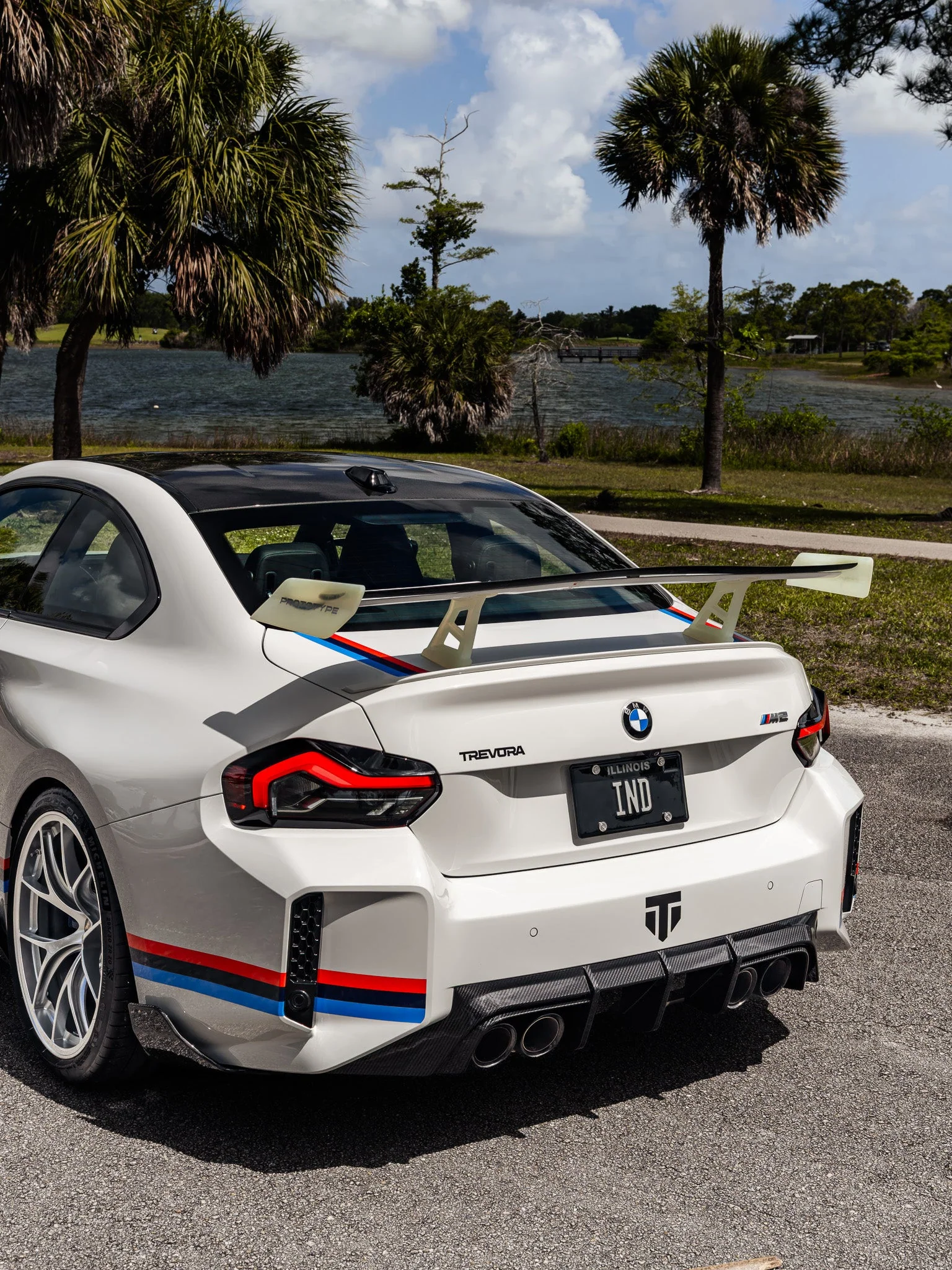 BMW G87 M2 TR87 Pre-preg Carbon Fibre Rear Bumper Winglets by TREVORA (2023+) - Image 3