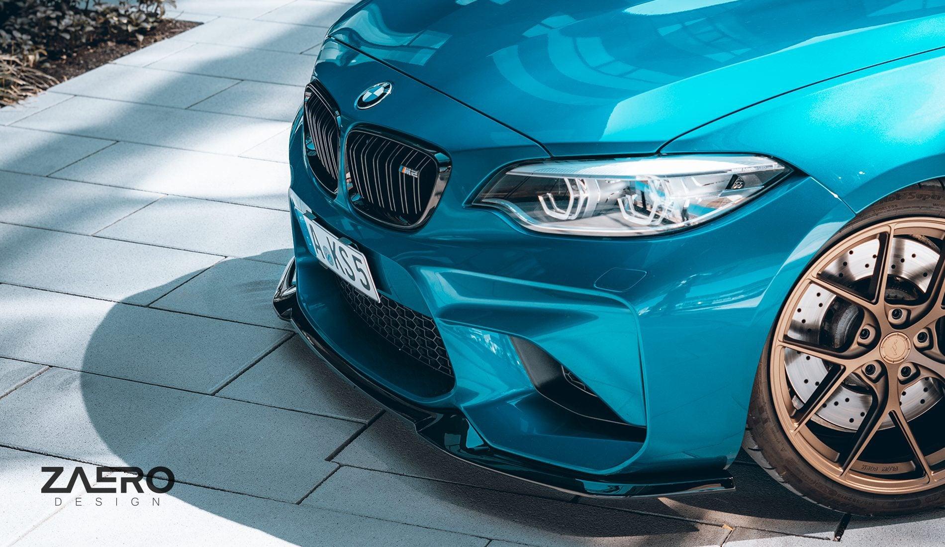BMW M2 F87 EVO-S Gloss Black Front Splitter by ZAERO (2015-2018) - Image 14