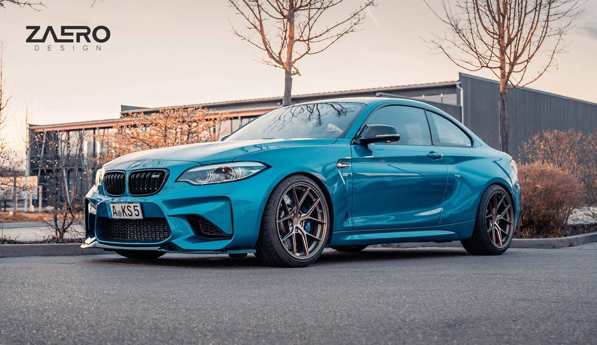 BMW M2 F87 EVO-S Gloss Black Front Splitter by ZAERO (2015-2018) - Image 16