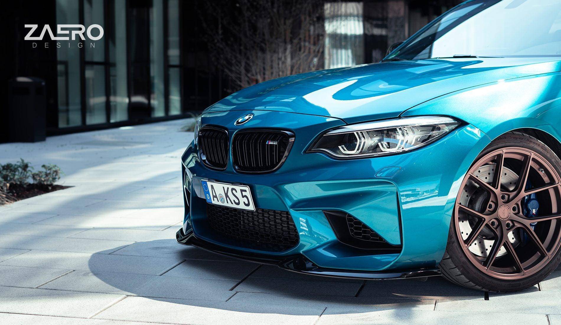 BMW M2 F87 EVO-S Gloss Black Front Splitter by ZAERO (2015-2018) - Image 17
