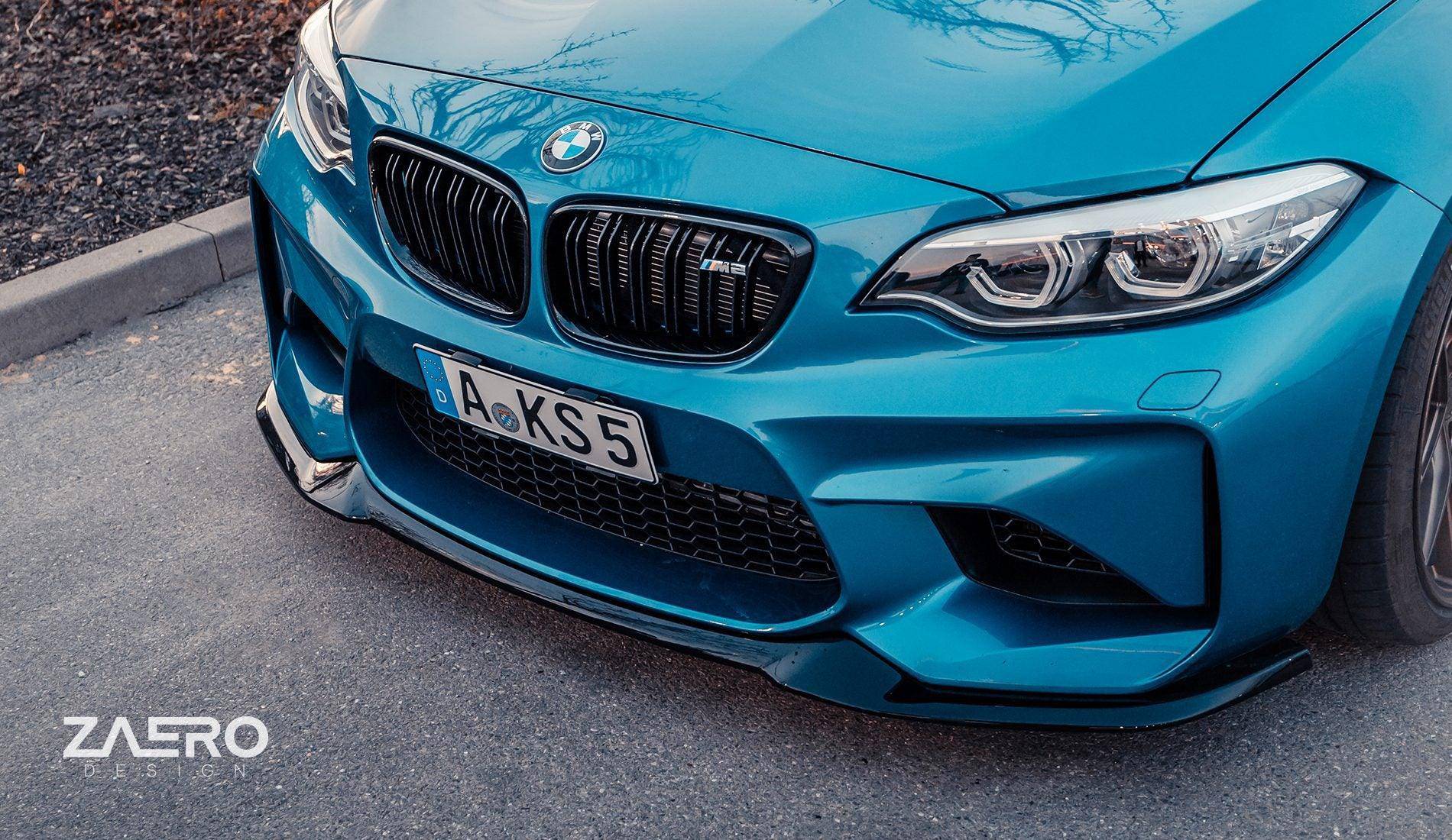 BMW M2 F87 EVO-S Gloss Black Front Splitter by ZAERO (2015-2018) - Image 2