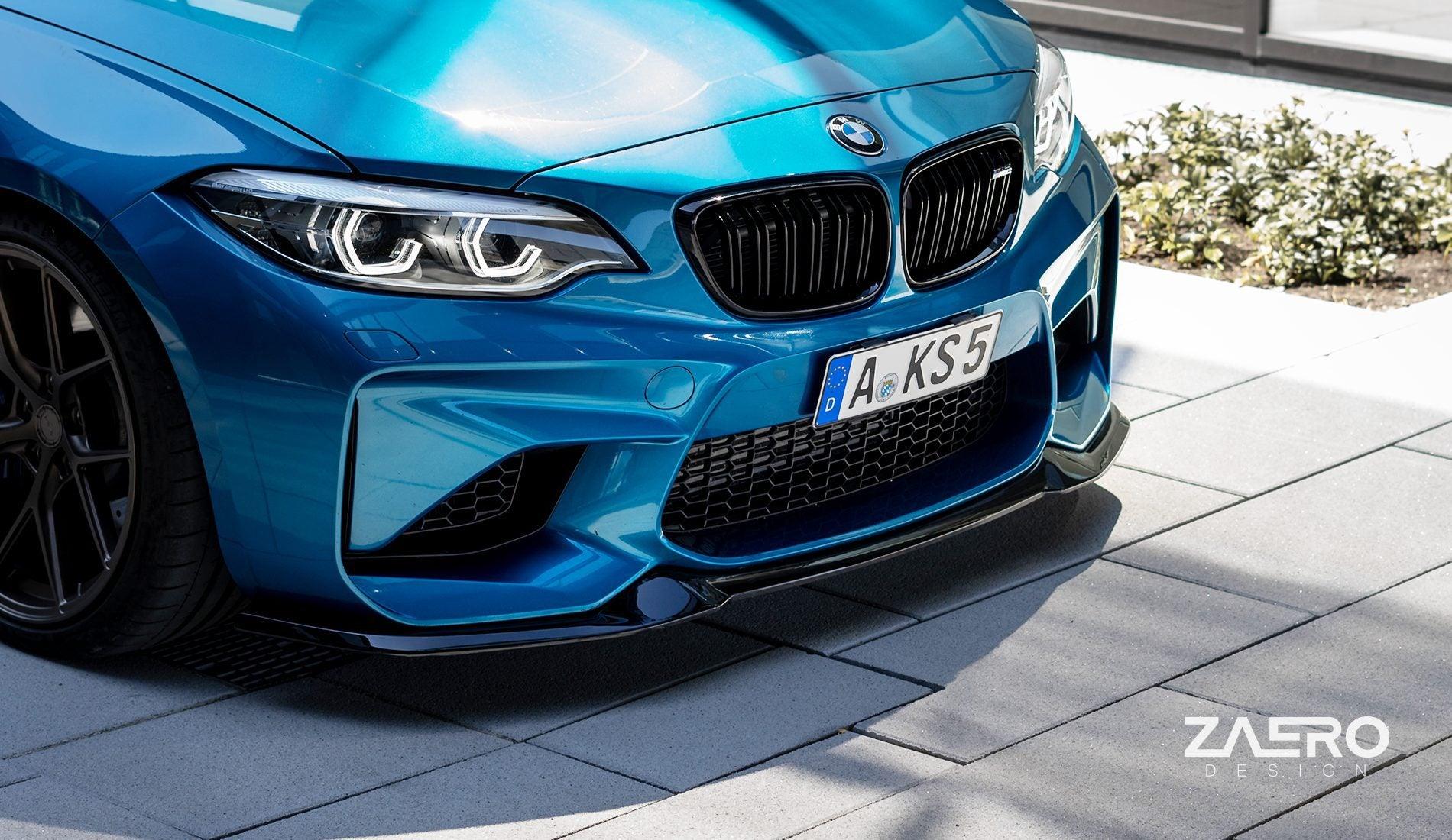 BMW M2 F87 EVO-S Gloss Black Front Splitter by ZAERO (2015-2018) - Image 4