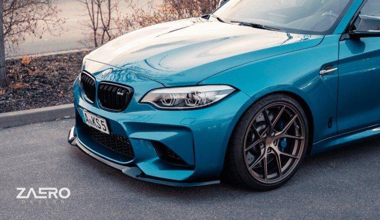 BMW M2 F87 EVO-S Gloss Black Front Splitter by ZAERO (2015-2018) - Image 8