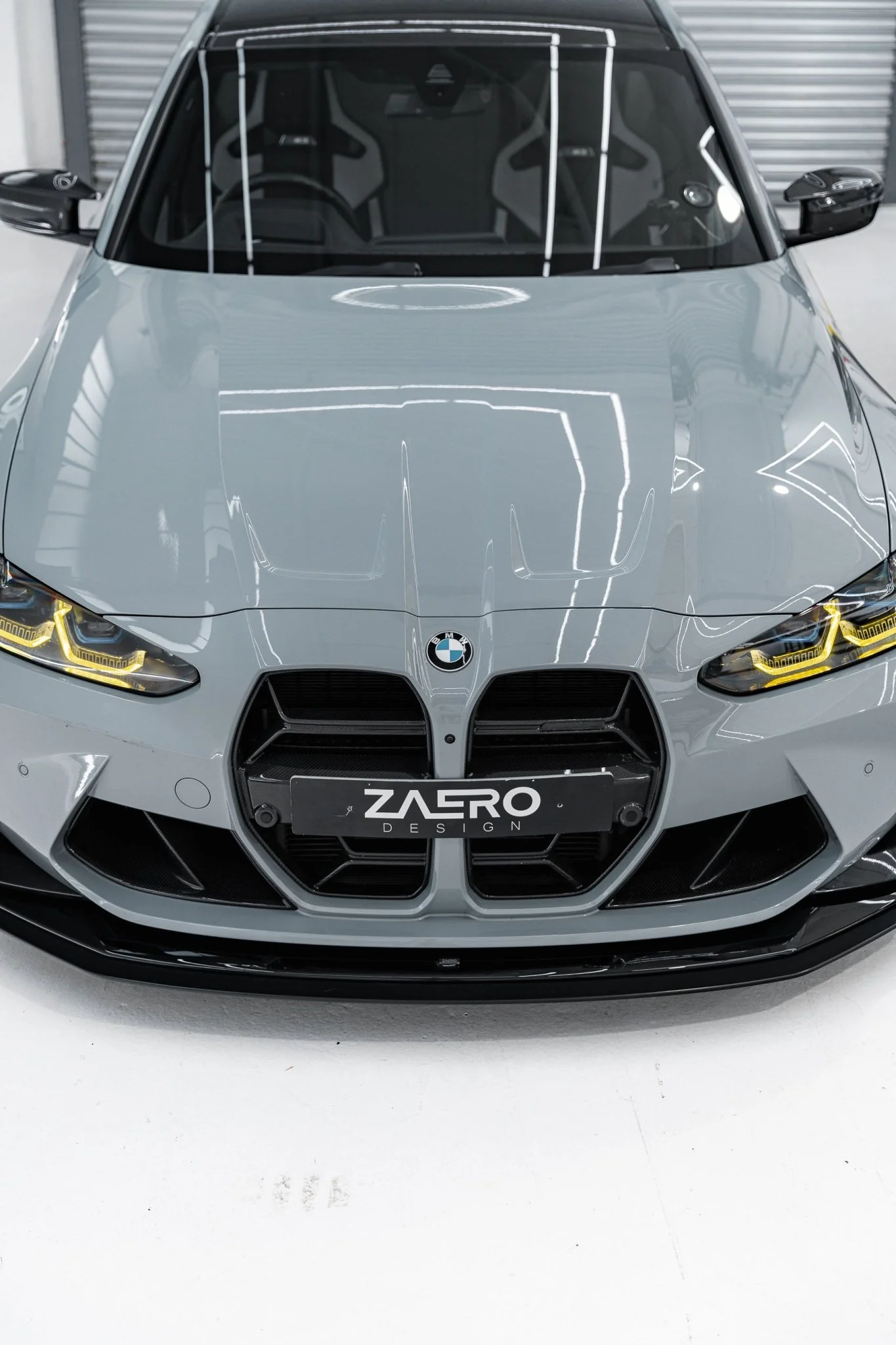 BMW M3 G80 G81 & M4 G82 G83 EVO-R Gloss Black Adjustable Track Front Splitter by ZAERO (2021+) - Image 6