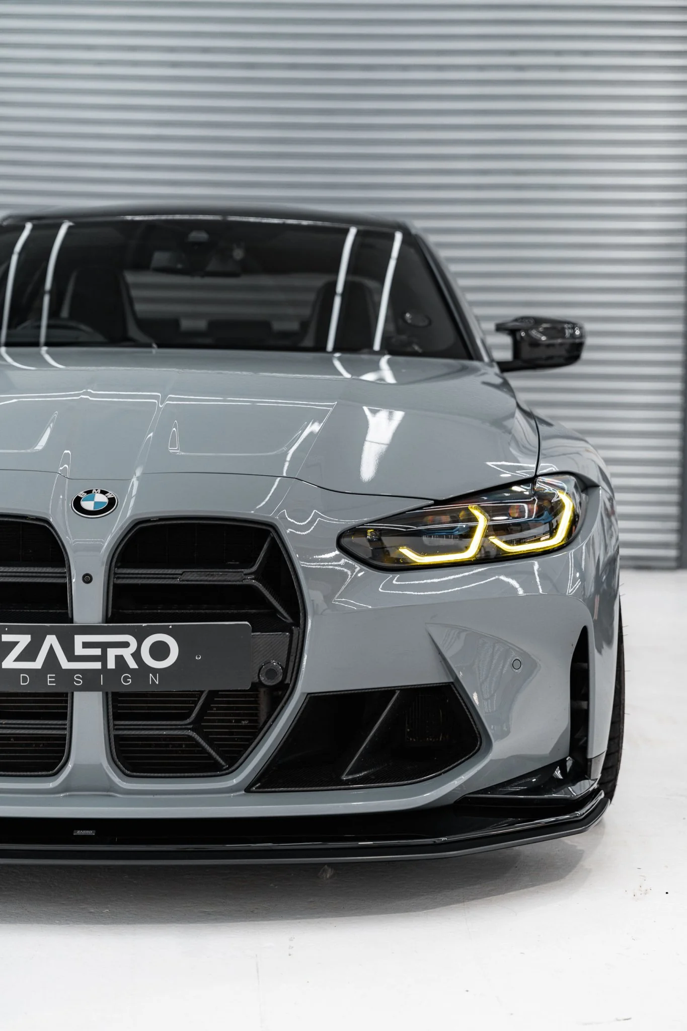 BMW M3 G80 G81 & M4 G82 G83 EVO-R Gloss Black Adjustable Track Front Splitter by ZAERO (2021+) - Image 9