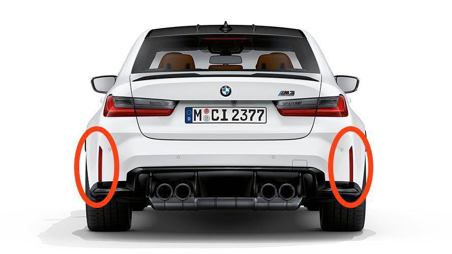 BMW M3 G80 G81 & M4 G82 G83 Gloss Black Honeycomb Rear Reflector Delete by Acexxon (2021+) - Image 2