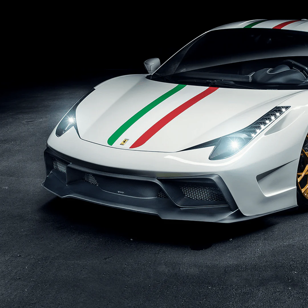 Ferrari 458 Italia VX Carbon Fiber Front Bumper w/ Front Splitter by Vorsteiner