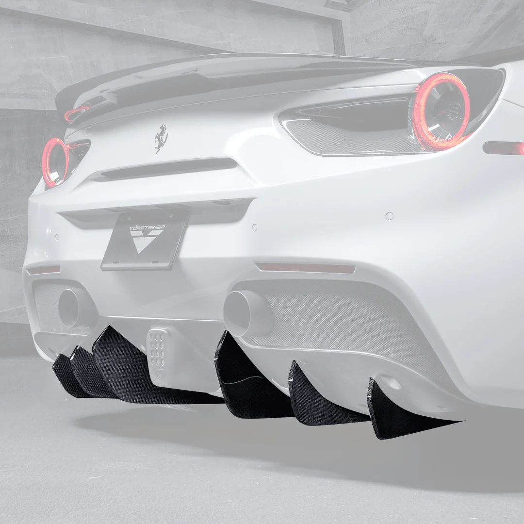 Ferrari 488 Diavolo Carbon Fiber Rear Diffuser Fins by Vordteiner - Image 2
