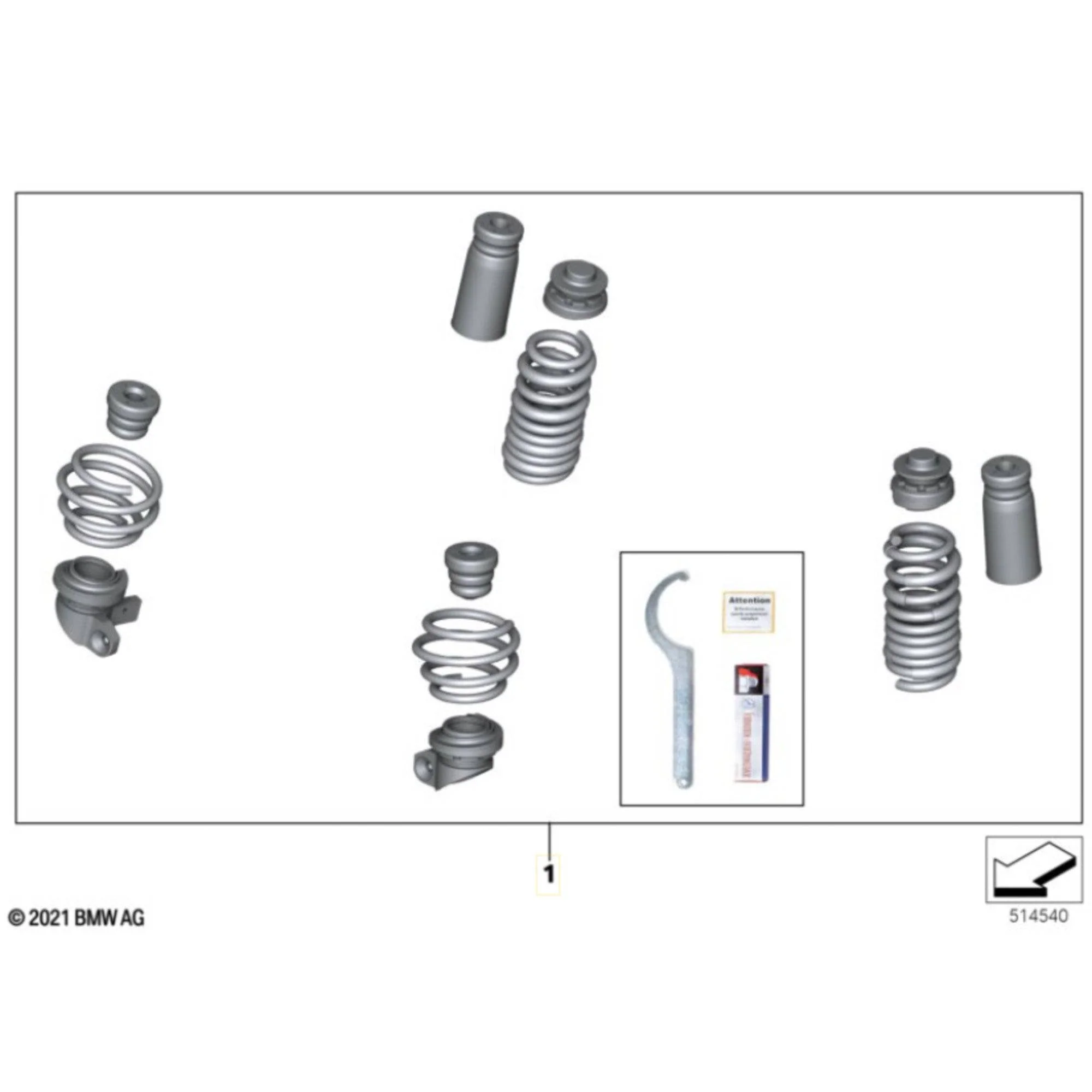 Genuine BMW M Performance BMW G87 M2,  M3 G80 & M4 G82 Height Adjustable Spring Suspension Kit (2021+) - Image 3