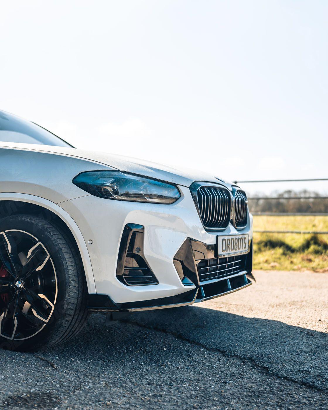 BMW iX3, X3 LCI G01 & X4 LCI G02 Gloss Black Competition Front Splitter by FORM (2021-2024) - Image 16