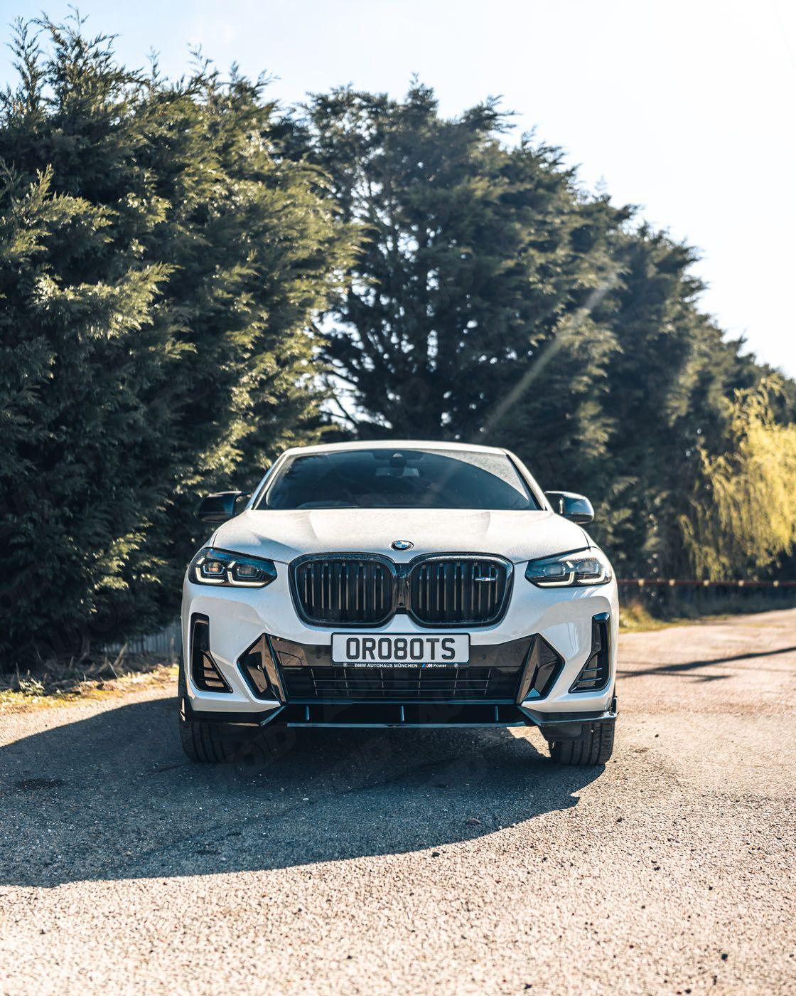 BMW iX3, X3 LCI G01 & X4 LCI G02 Gloss Black Competition Front Splitter by FORM (2021-2024) - Image 19