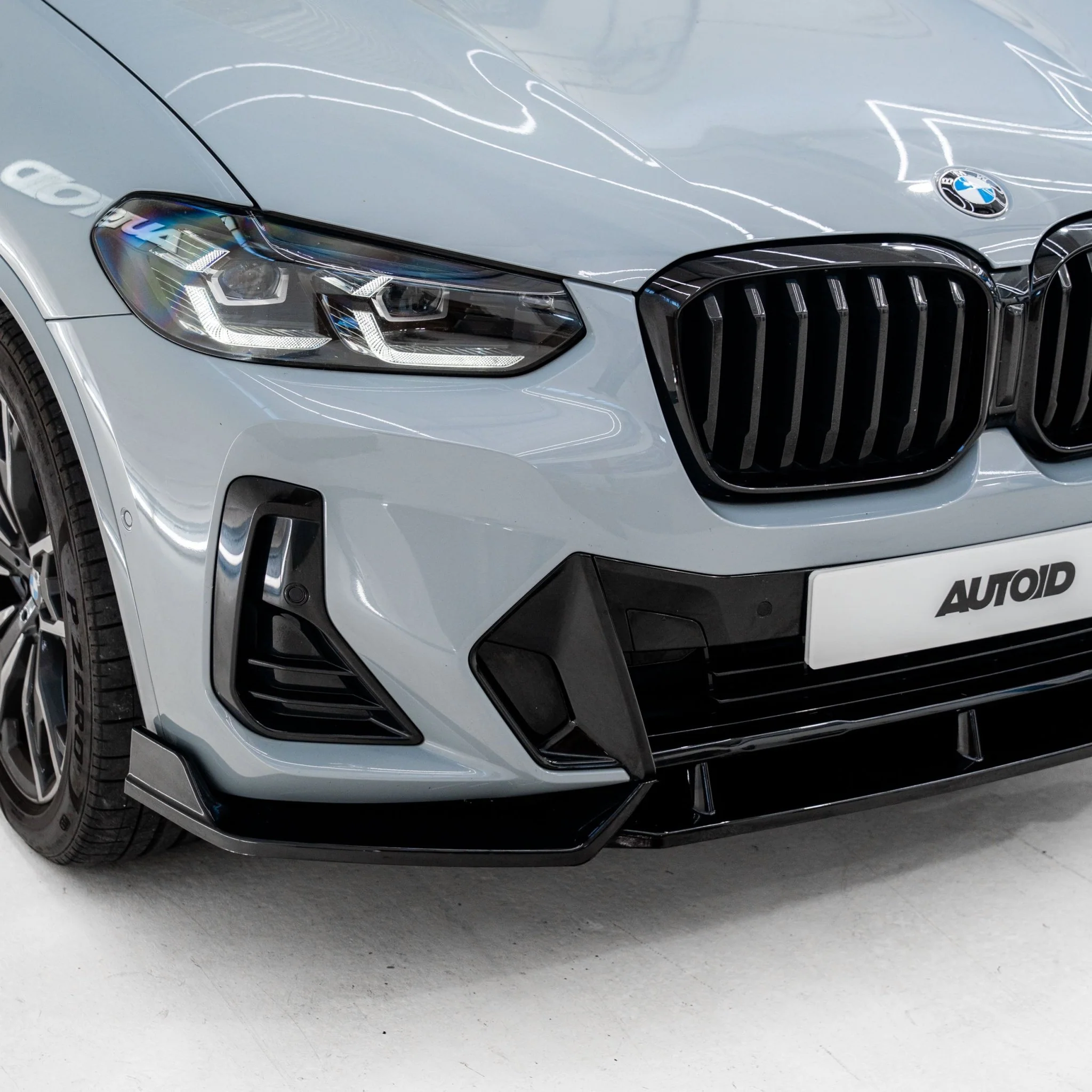 BMW iX3, X3 LCI G01 & X4 LCI G02 Gloss Black Competition Front Splitter by FORM (2021-2024) - Image 5