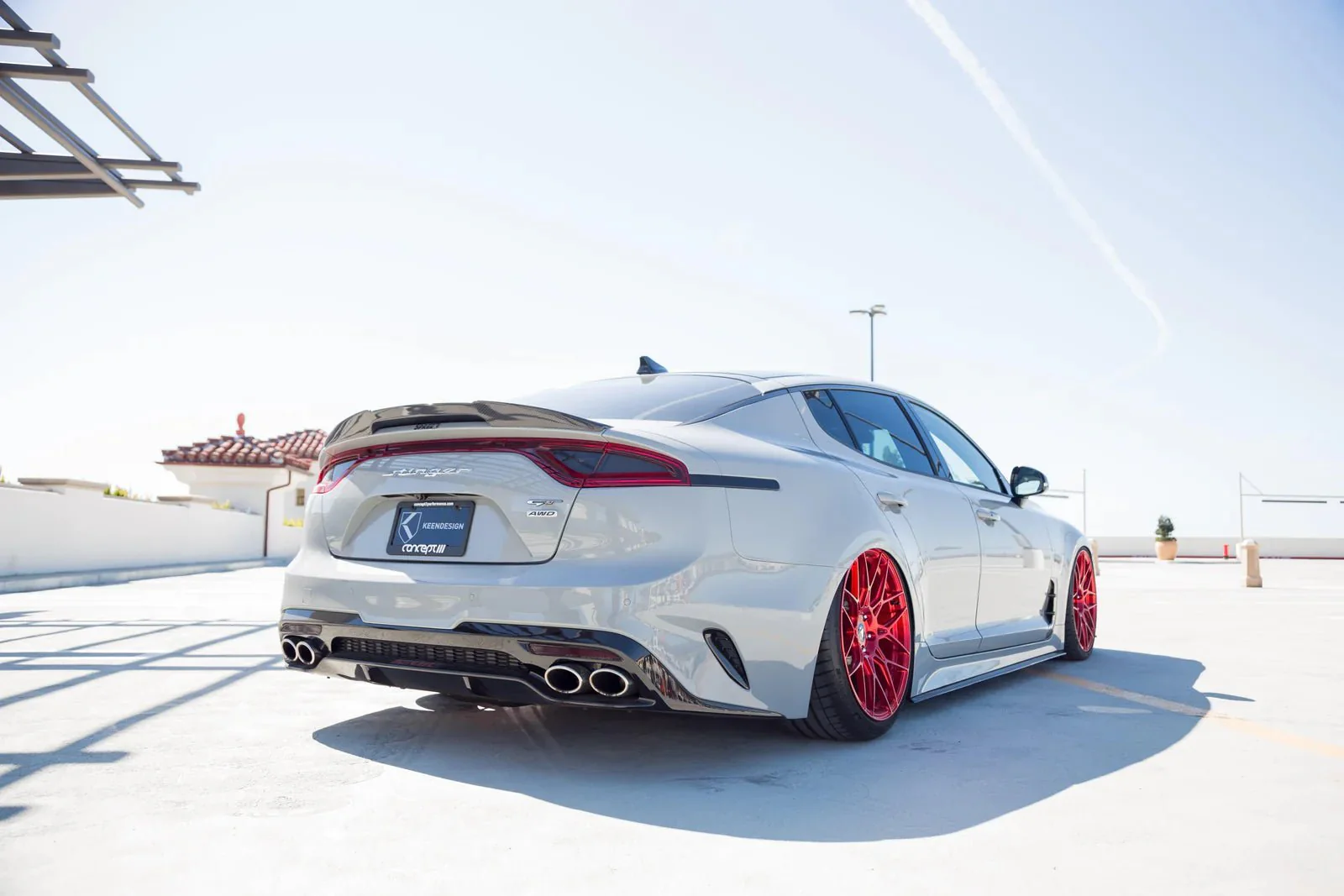 Kia Stinger Carbon Fibre Rear Trunk Lip Spoiler V1 by Adro (2018+) - Image 3