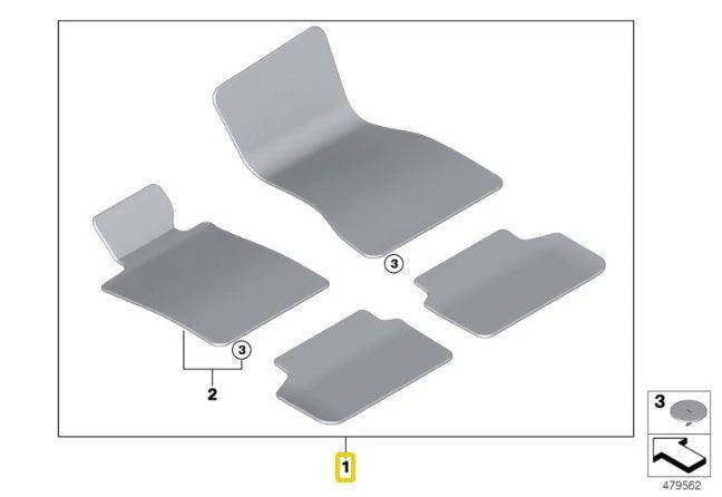 M Performance Floor Mats Set for BMW 5 Series & M5 (2017-2023, G30 F90) - Image 2