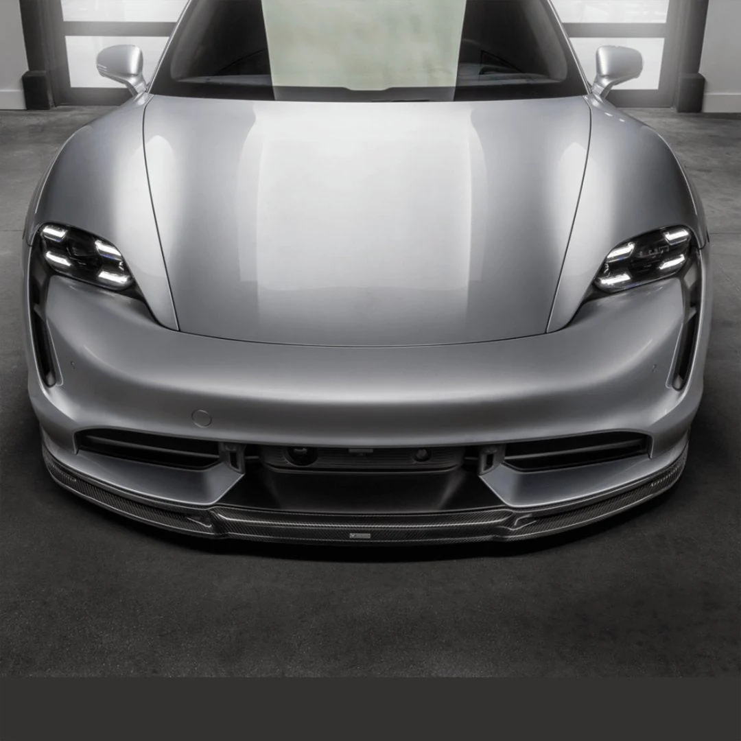 Porsche Taycan Turbo & Turbo S Carbon Fibre Front Splitter by Vorsteiner (2021+) - Image 3