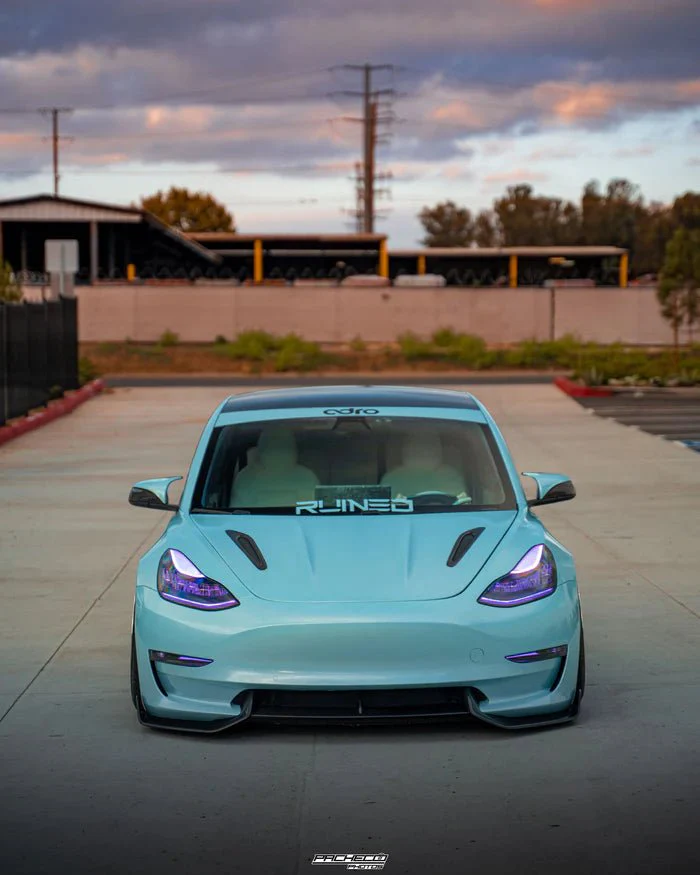Tesla Model 3 Carbon Fibre V2 Front Splitter by Adro (2017+) - Image 13