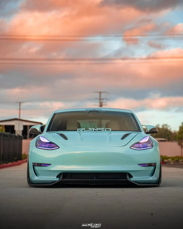 Tesla Model 3 Carbon Fibre V2 Front Splitter by Adro (2017+) - Image 14