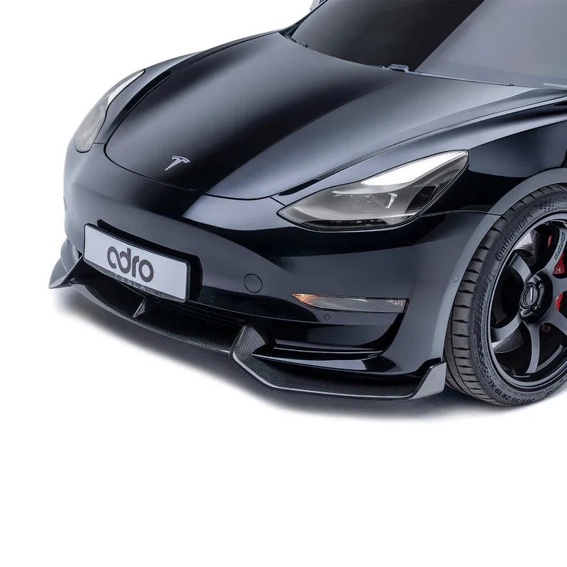 Tesla Model 3 Carbon Fibre V2 Front Splitter by Adro (2017+) - Image 4