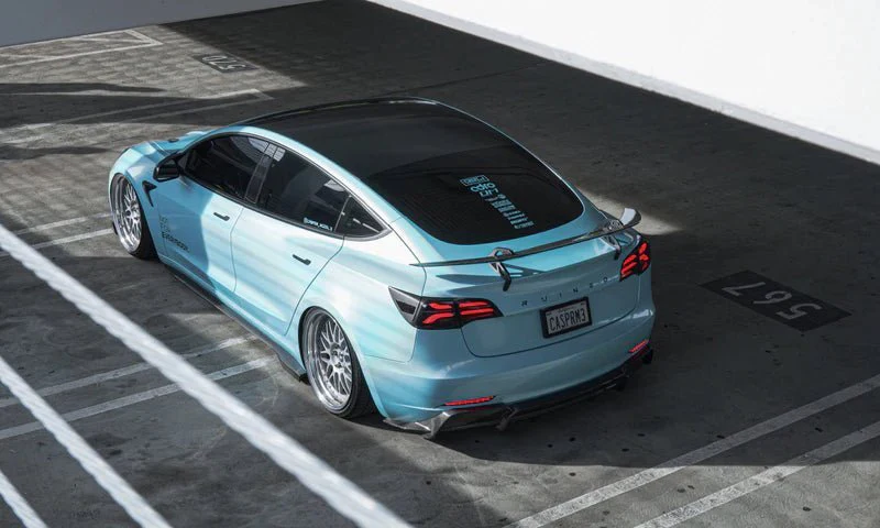 Tesla Model 3 Pre-Preg Carbon Fibre AT-S Swan Neck Rear Wing by Adro (2017+) - Image 13