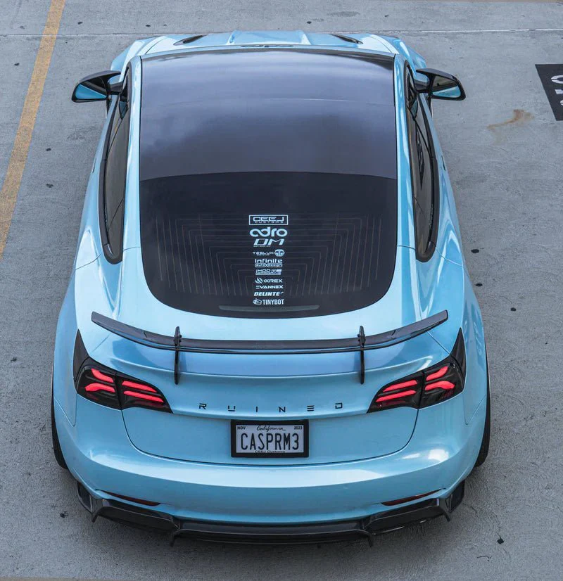 Tesla Model 3 Pre-Preg Carbon Fibre AT-S Swan Neck Rear Wing by Adro (2017+) - Image 15