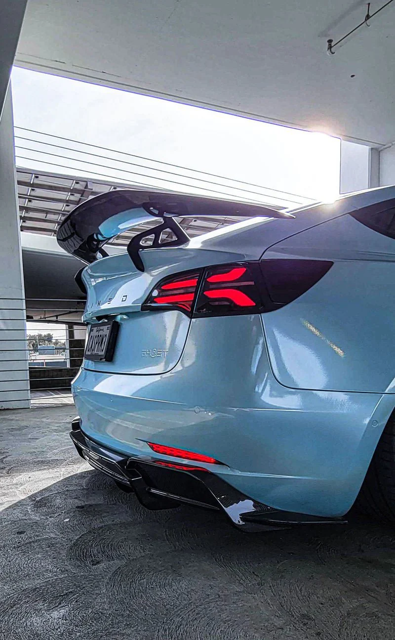 Tesla Model 3 Pre-Preg Carbon Fibre AT-S Swan Neck Rear Wing by Adro (2017+) - Image 7