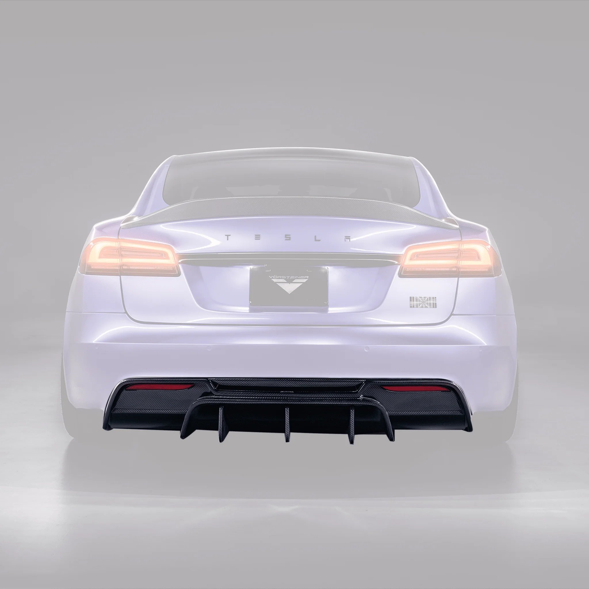 Tesla Model S Plaid VRS Aero Rear Diffuser Carbon Fiber by Vorsteiner - Image 2