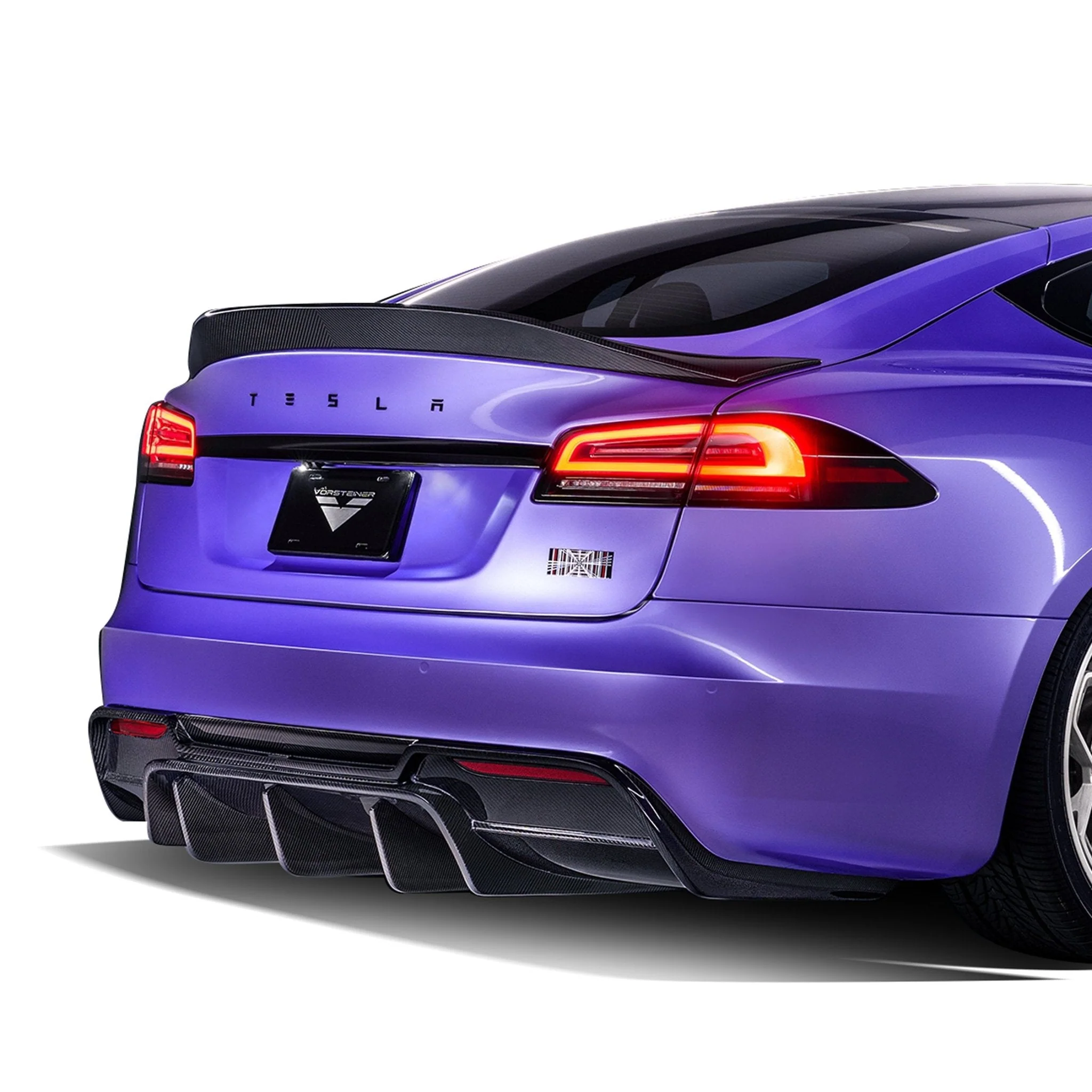 Tesla Model S Plaid VRS Aero Rear Diffuser Carbon Fiber by Vorsteiner - Image 3