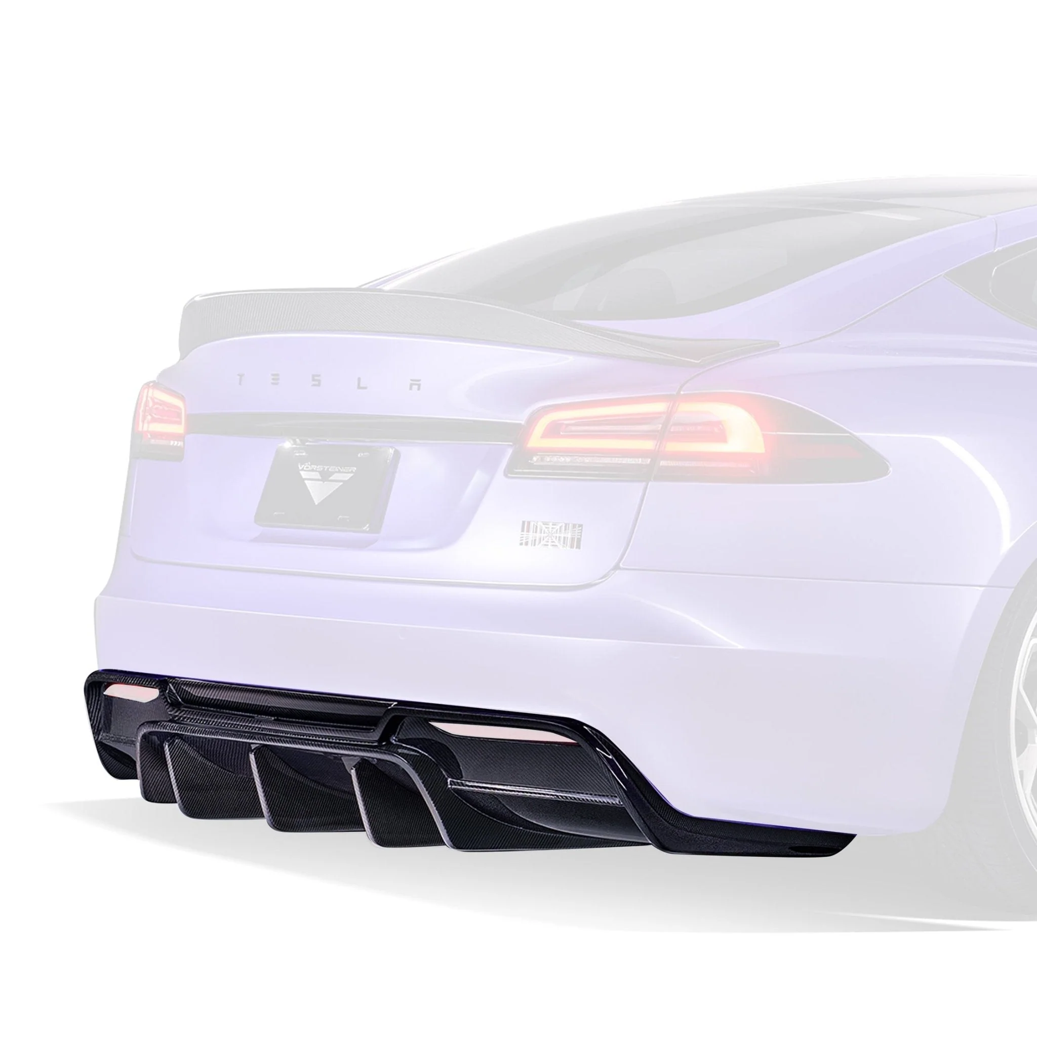 Tesla Model S Plaid VRS Aero Rear Diffuser Carbon Fiber by Vorsteiner - Image 4