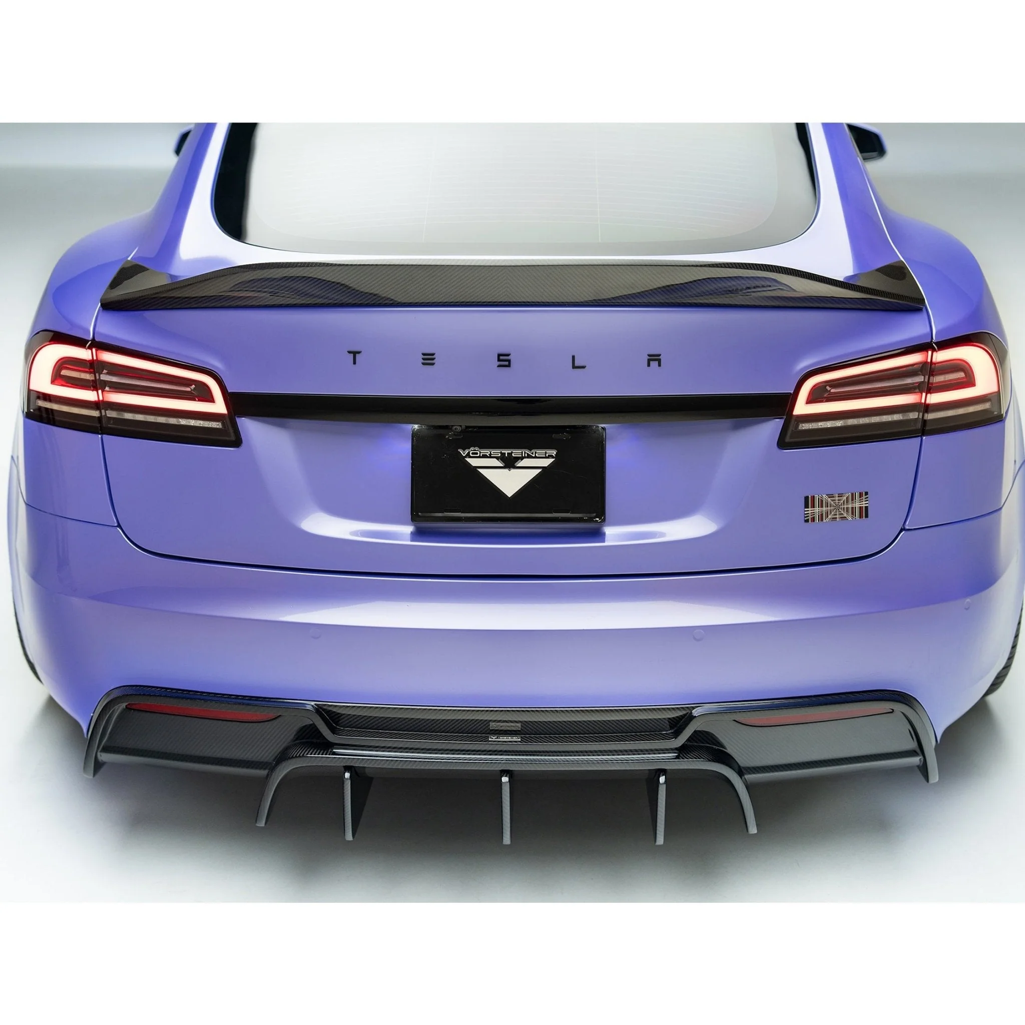 Tesla Model S Plaid VRS Aero Rear Diffuser Carbon Fiber by Vorsteiner - Image 5