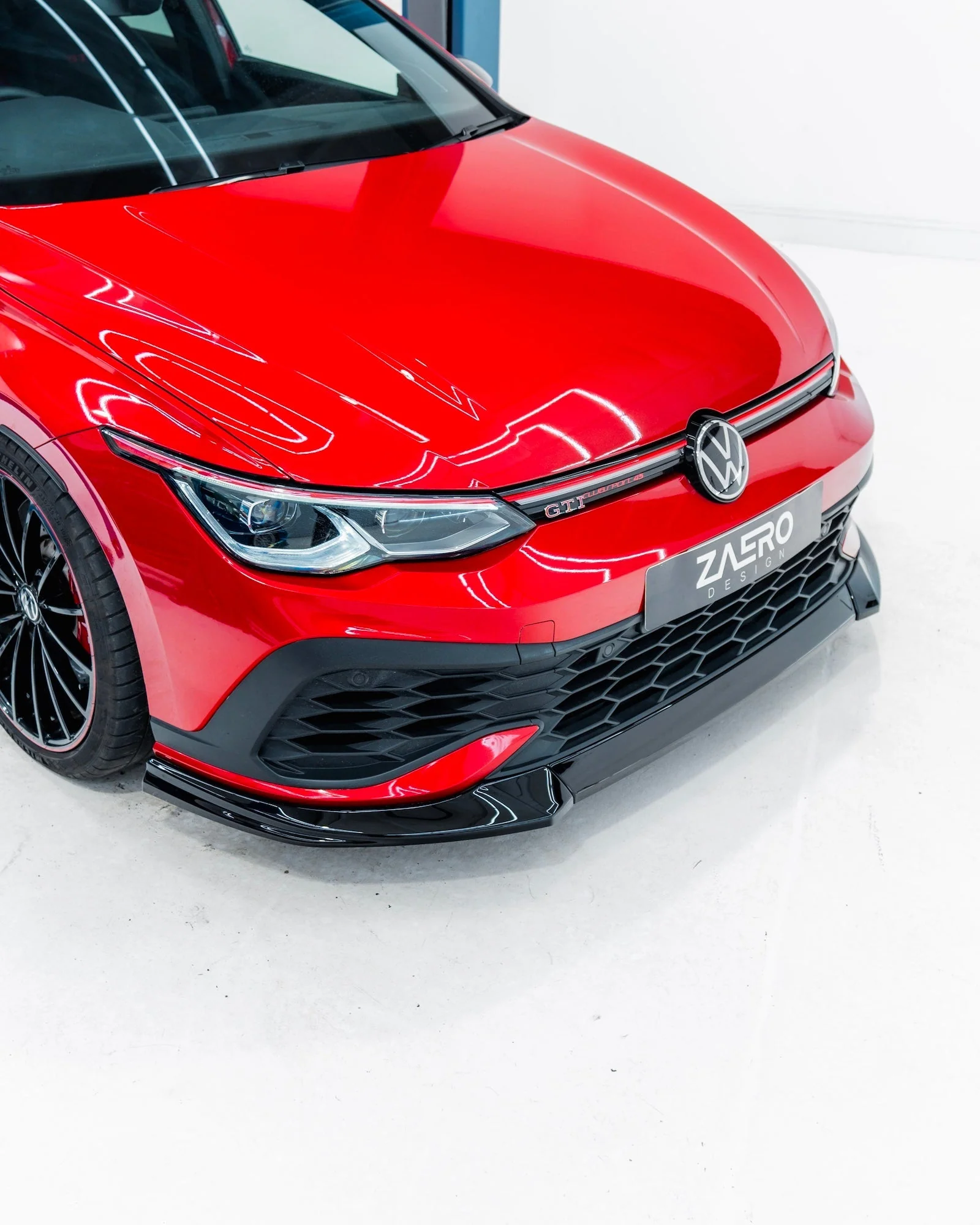VW Golf GTI Clubsport Mk8 EVO-1 Gloss Black Front Splitter by ZAERO (2020-2024) - Image 2