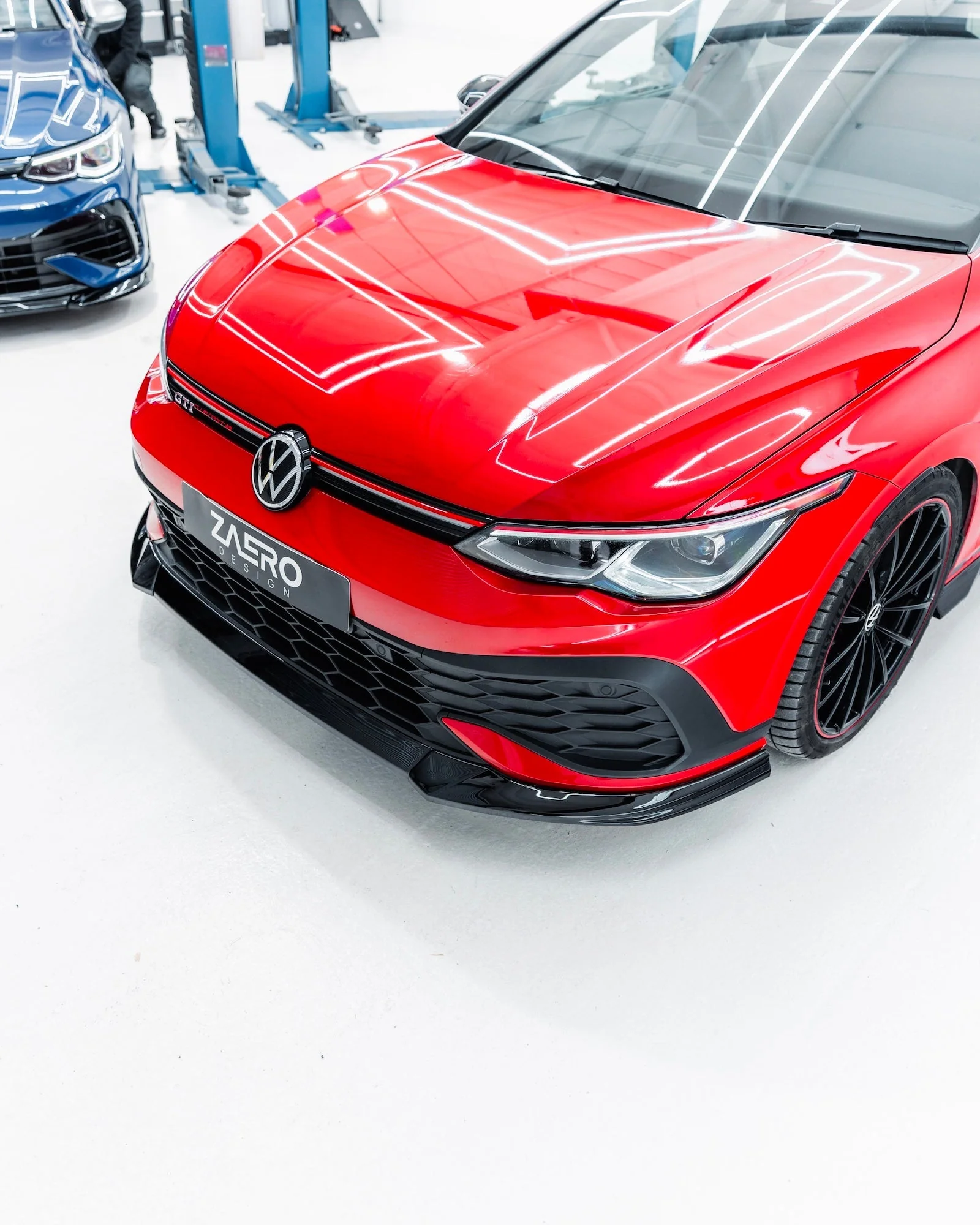 VW Golf GTI Clubsport Mk8 EVO-1 Gloss Black Front Splitter by ZAERO (2020-2024) - Image 5