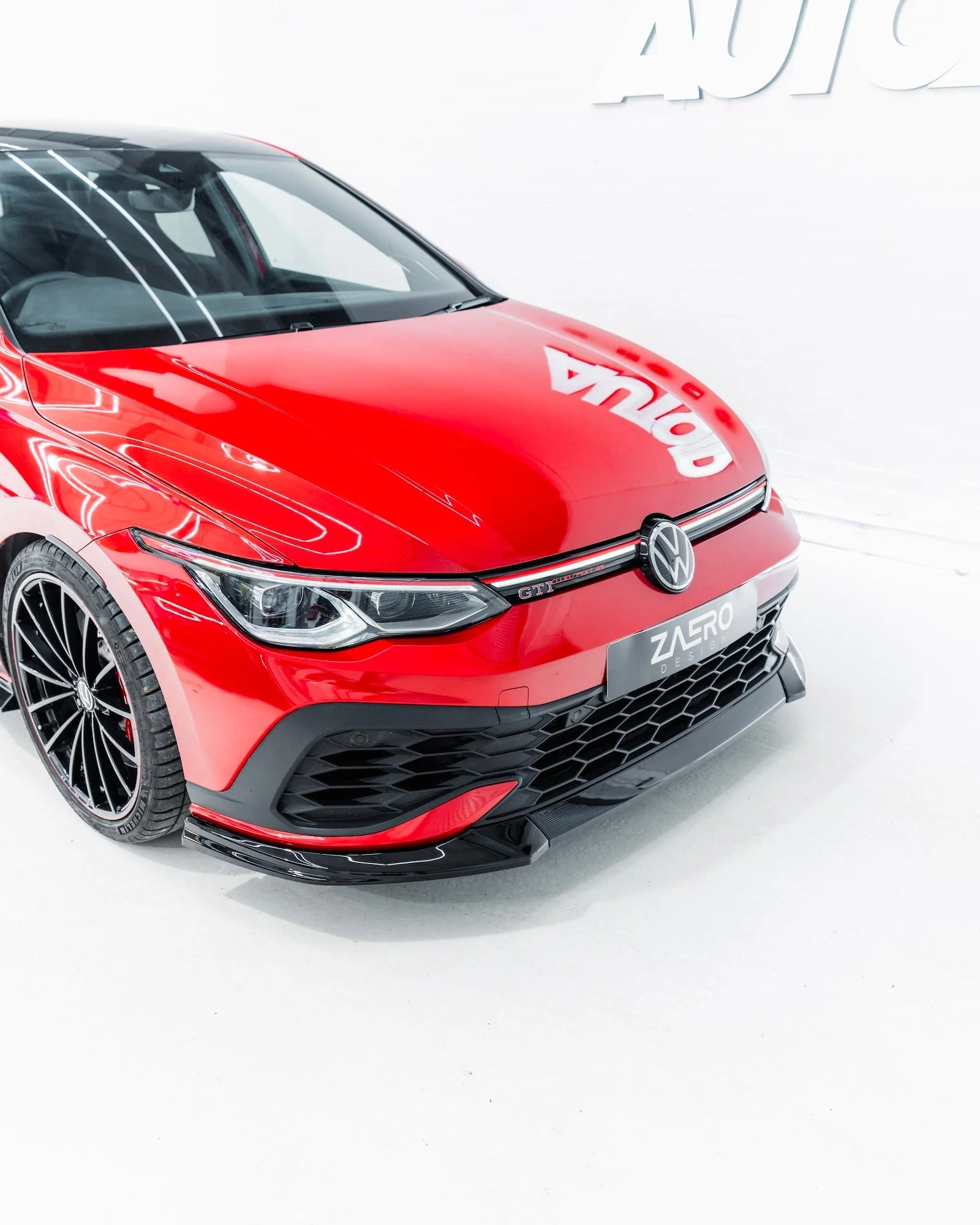 VW Golf GTI Clubsport Mk8 EVO-1 Gloss Black Front Splitter by ZAERO (2020-2024) - Image 6