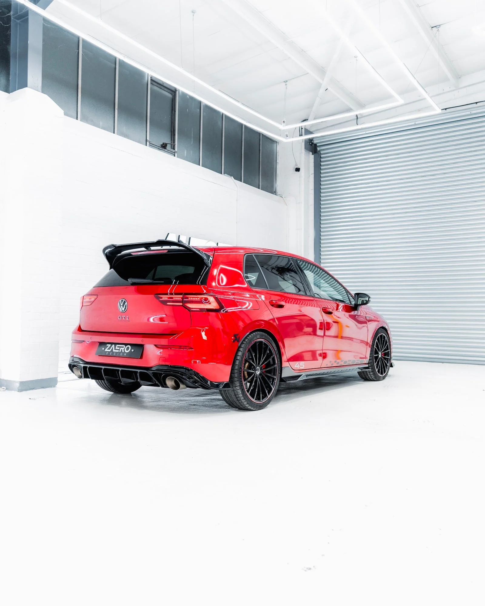 VW Golf GTI Clubsport Mk8 EVO-1 Gloss Black Rear Diffuser by ZAERO (2020+) - Image 3