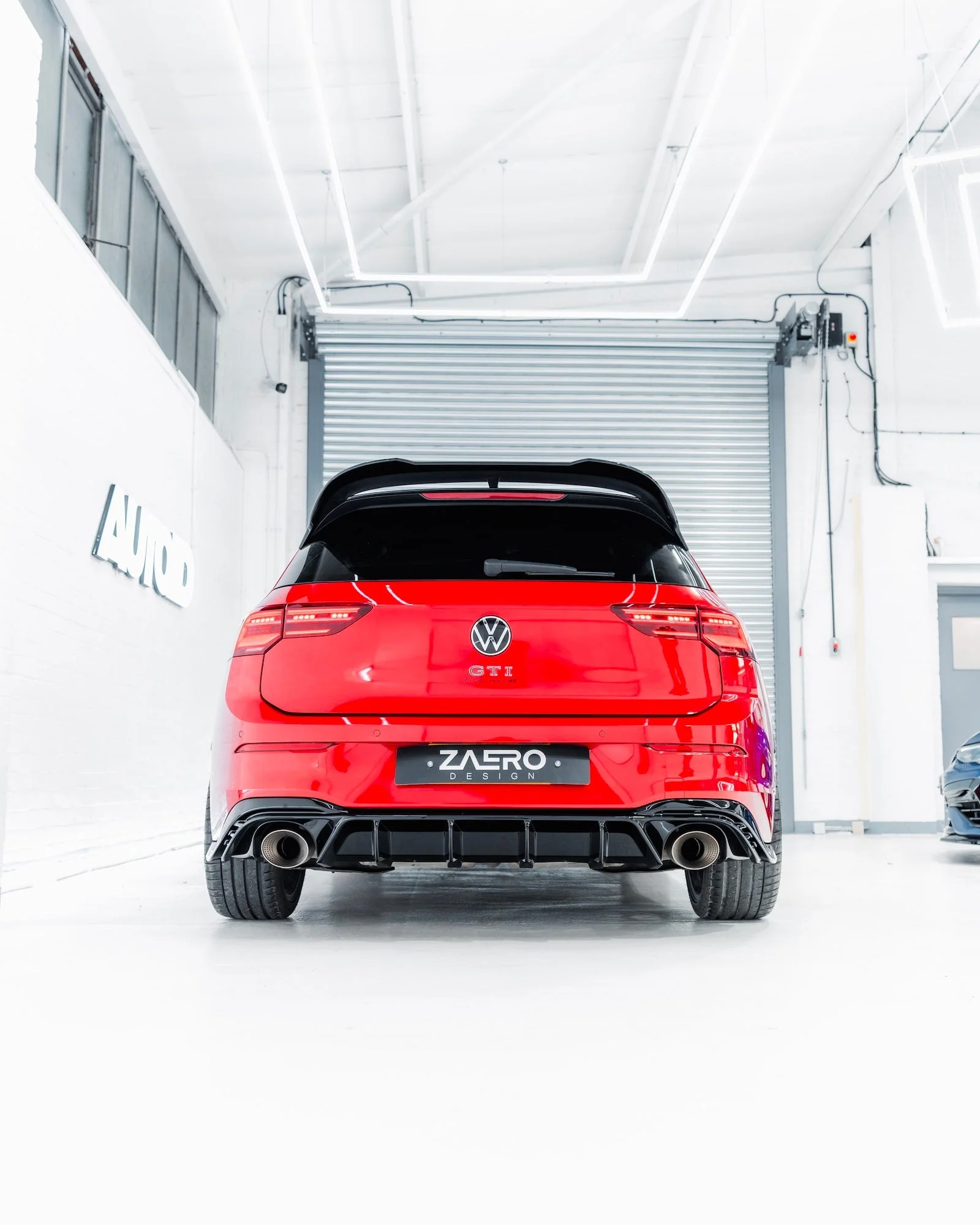 VW Golf GTI Clubsport Mk8 EVO-1 Gloss Black Rear Diffuser by ZAERO (2020+) - Image 4